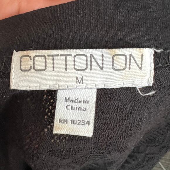 Cotton‎ On Black Knit Cardigan Minimalist Clean Girl Academia Goth Medium - Picture 3 of 6